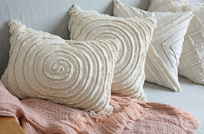 Beige Beauty Throw Pillow Cover
