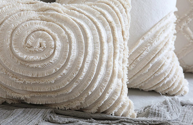Beige Beauty Throw Pillow Cover