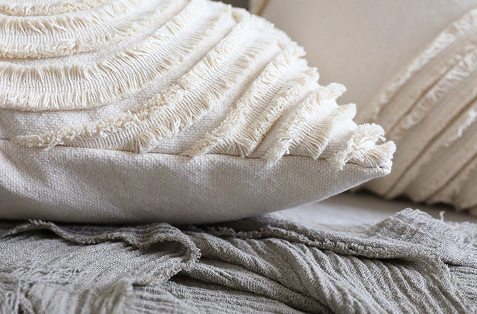 Beige Beauty Throw Pillow Cover