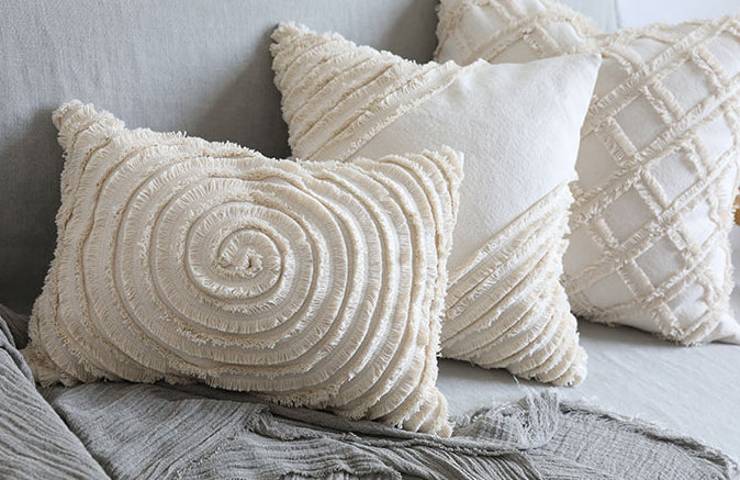 Beige Beauty Throw Pillow Cover
