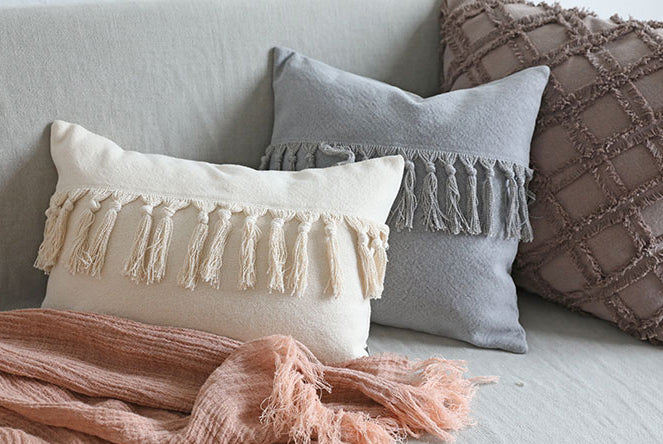 Timeless Tassels Throw Pillow Cover