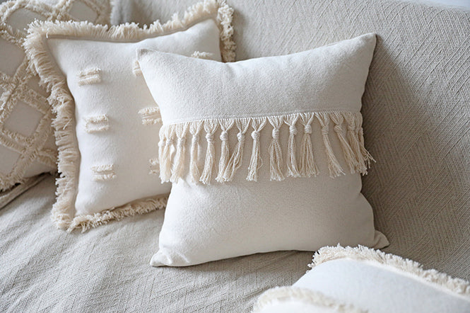 Timeless Tassels Throw Pillow Cover