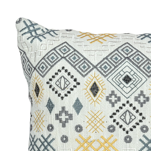 Gray Indian Illusion Throw Pillow Cover