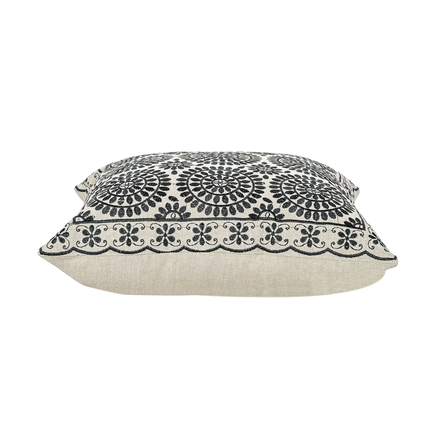 Black Geometric Jaipur Throw Pillow Cover