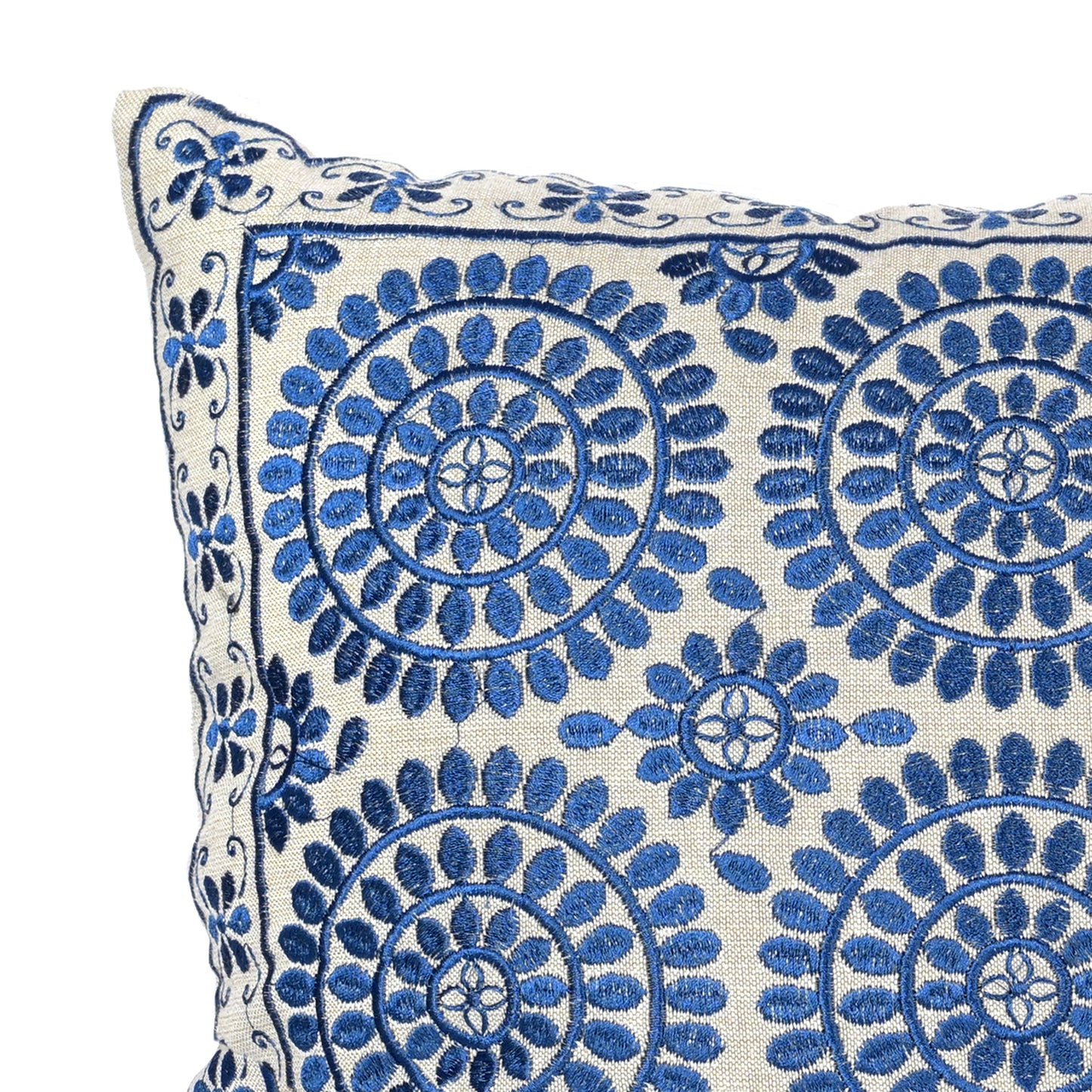 Blue Geometric Jaipur Throw Pillow Cover