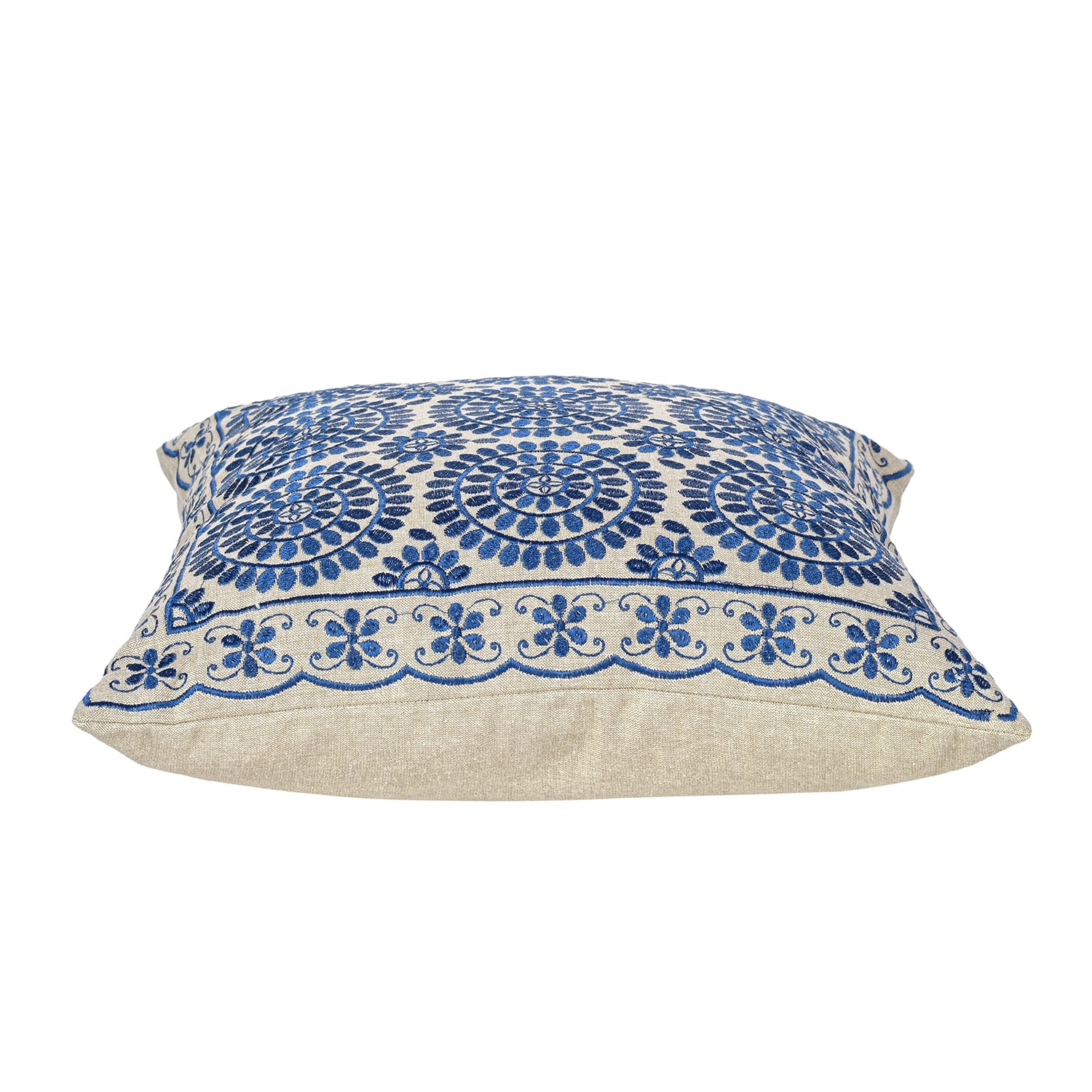 Blue Geometric Jaipur Throw Pillow Cover