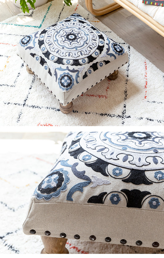Patterned Perch Footstool